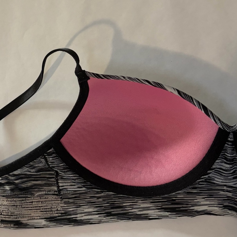 Victoria’s Secret PINK Cool & Comfy Wireless Sports Bra Gray Space Dye Sz Small - Picture 15 of 16